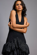 Load image into Gallery viewer, Black Halter Neck Cocktail Dress