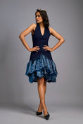 Load image into Gallery viewer, Navy Blue Halter Neck Cocktail Dress