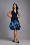 Load image into Gallery viewer, Navy Blue Halter Neck Cocktail Dress