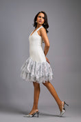 Load image into Gallery viewer, White Halter Neck Cocktail Dress