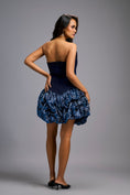 Load image into Gallery viewer, Strapless Navy Blue Dress with Shimmer Ruched Bottom
