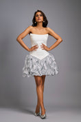 Load image into Gallery viewer, Strapless White Dress with Shimmer Ruched Bottom