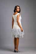 Load image into Gallery viewer, Off-shoulder White Dress With Shimmer Ruffles