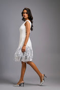 Load image into Gallery viewer, Off-shoulder White Dress With Shimmer Ruffles