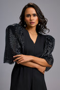 Load image into Gallery viewer, Black V-Neck Playsuit with Shimmer Belt