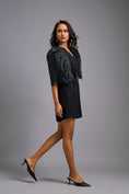 Load image into Gallery viewer, Black V-Neck Playsuit with Shimmer Belt