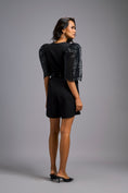 Load image into Gallery viewer, Black V-Neck Playsuit with Shimmer Belt