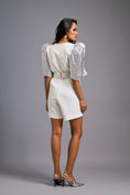 Load image into Gallery viewer, White V-Neck Playsuit with Shimmer Belt