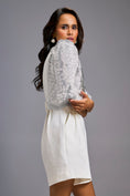 Load image into Gallery viewer, White V-Neck Playsuit with Shimmer Belt