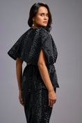 Load image into Gallery viewer, Structured Black Shimmer Cape