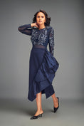 Load image into Gallery viewer, Full-Sleeve Embellished Mesh Bodice Top & Asymmetric Skirt