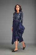 Load image into Gallery viewer, Full-Sleeve Embellished Mesh Bodice Top & Asymmetric Skirt