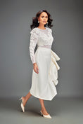 Load image into Gallery viewer, Full-Sleeve Embellished Mesh Bodice Top & Asymmetric Skirt