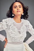 Load image into Gallery viewer, Full-Sleeve Embellished Mesh Bodice Top & Asymmetric Skirt