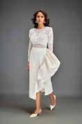 Load image into Gallery viewer, Full-Sleeve Embellished Mesh Bodice Top & Asymmetric Skirt