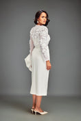 Load image into Gallery viewer, Full-Sleeve Embellished Mesh Bodice Top & Asymmetric Skirt
