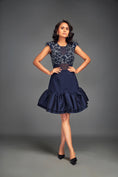 Load image into Gallery viewer, Sheer Embellished Crop Top With High-Waisted Ruffle Skirt