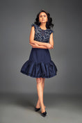 Load image into Gallery viewer, Sheer Embellished Crop Top With High-Waisted Ruffle Skirt