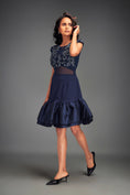 Load image into Gallery viewer, Sheer Embellished Crop Top With High-Waisted Ruffle Skirt