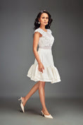 Load image into Gallery viewer, Sheer Embellished Crop Top With High-Waisted Ruffle Skirt