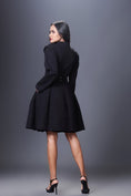 Load image into Gallery viewer, Black Jacket Dress With Hand Embroidered Belt