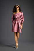 Load image into Gallery viewer, Pink Off-Shoulder Dress with Butterfly Embellishments