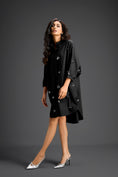 Load image into Gallery viewer, Balck Oversized Shirt Dress with Butterfly Motifs