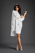 Load image into Gallery viewer, White Oversized Shirt Dress with Butterfly Motifs