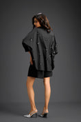 Load image into Gallery viewer, Black Butterfly Embellished Pleated Shirt & Shorts Set