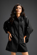 Load image into Gallery viewer, Black Butterfly Embellished Pleated Shirt & Shorts Set