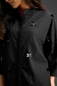 Load image into Gallery viewer, Black Butterfly Embellished Pleated Shirt & Shorts Set