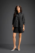 Load image into Gallery viewer, Black Butterfly Embellished Pleated Shirt & Shorts Set