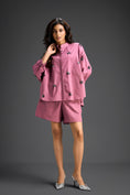 Load image into Gallery viewer, Pink Butterfly Embellished Pleated Shirt & Shorts Set