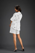 Load image into Gallery viewer, White Butterfly Embellished Drawstring Shirt & Shorts Set