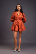 Load image into Gallery viewer, Lapel Collared Pleated Playsuit