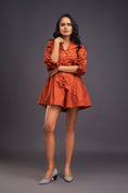 Load image into Gallery viewer, Lapel Collared Pleated Playsuit