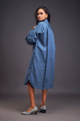 Load image into Gallery viewer, Oversized Shirt Dress With Embroidered Pocket