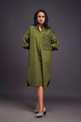 Load image into Gallery viewer, Oversized Shirt Dress With Embroidered Pocket
