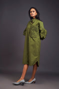 Load image into Gallery viewer, Oversized Shirt Dress With Embroidered Pocket
