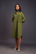 Load image into Gallery viewer, Oversized Shirt Dress With Embroidered Pocket