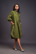 Load image into Gallery viewer, Oversized Shirt Dress With Embroidered Pocket