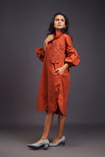 Load image into Gallery viewer, Oversized Shirt Dress With Embroidered Pocket