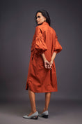 Load image into Gallery viewer, Oversized Shirt Dress With Embroidered Pocket