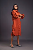 Load image into Gallery viewer, Oversized Shirt Dress With Embroidered Pocket