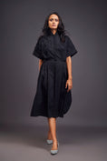 Load image into Gallery viewer, Pleated Oversized Shirt Dress With Patchwork