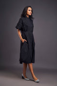 Load image into Gallery viewer, Pleated Oversized Shirt Dress With Patchwork