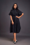 Load image into Gallery viewer, Pleated Oversized Shirt Dress With Patchwork