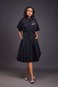 Load image into Gallery viewer, Pleated Oversized Shirt Dress With Patchwork