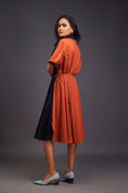 Load image into Gallery viewer, Pleated Oversized Shirt Dress With Patchwork