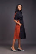 Load image into Gallery viewer, Pleated Oversized Shirt Dress With Patchwork